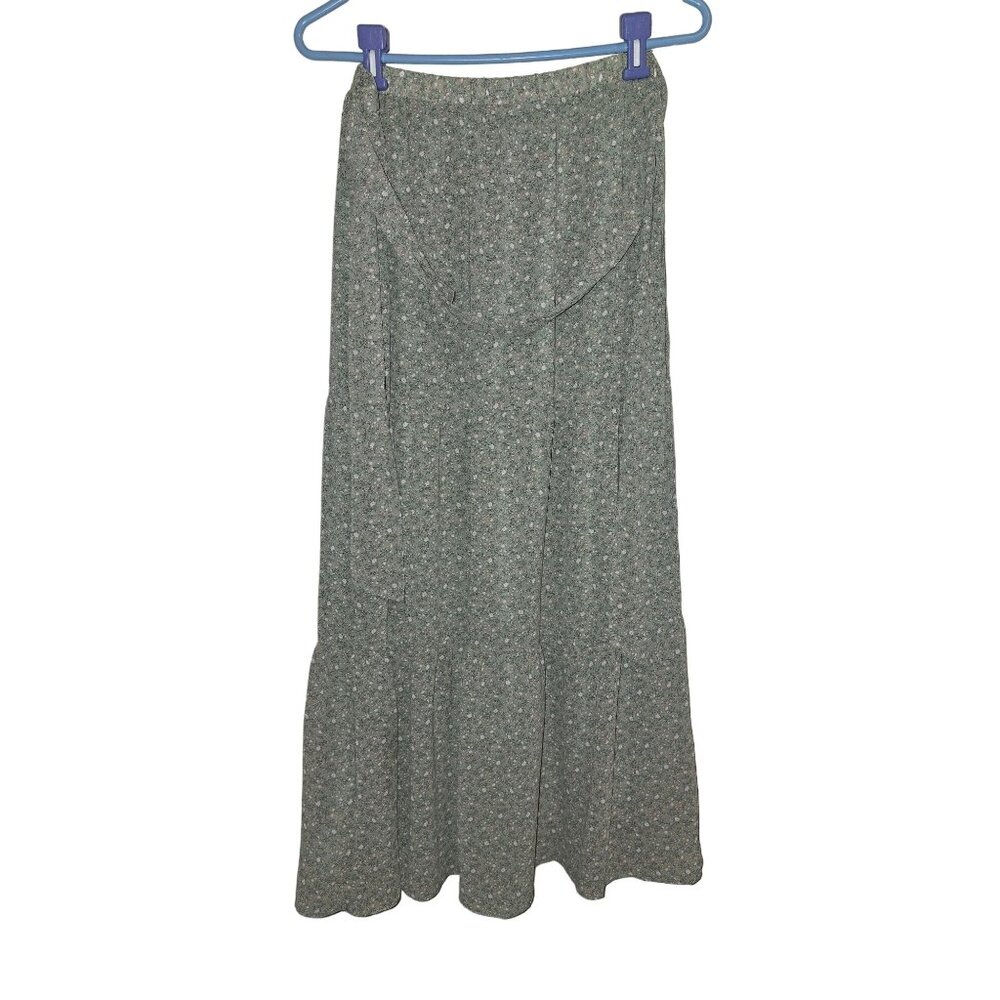 Lush | Women's Floral Chiffon Ruffle‎ with Tie Maxi Skirt - Size L Cottagecore
